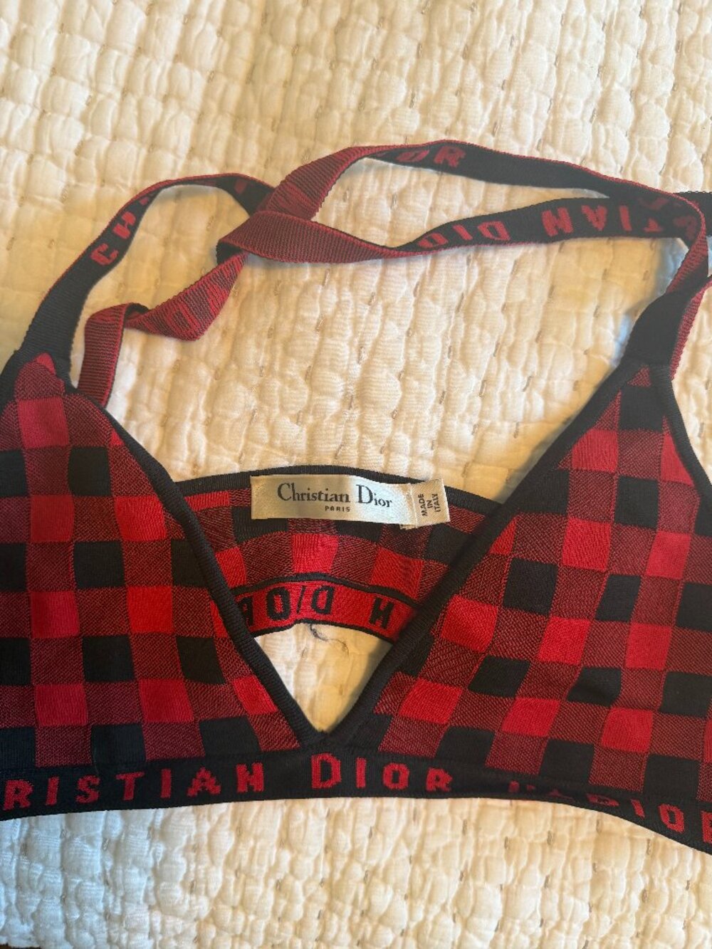 Iconic Christian Dior Bralette Black and Red